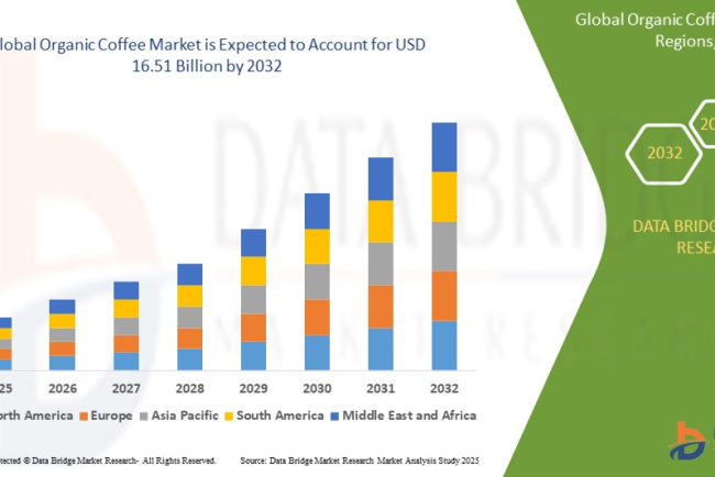 Organic coffee beans in a burlap sack with a steaming cup of coffee on a rustic wooden table.
