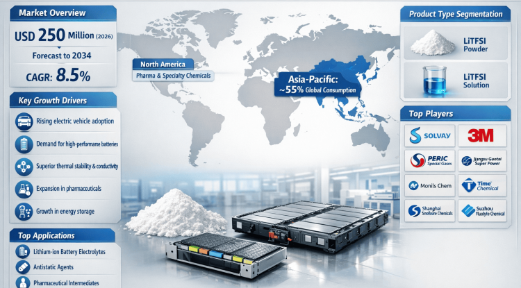 How Fast Is Lithium bis(trifluoromethanesulfonyl)imide (LiTFSI) market Growing? Key Trends, Opportunities & Market Outlook