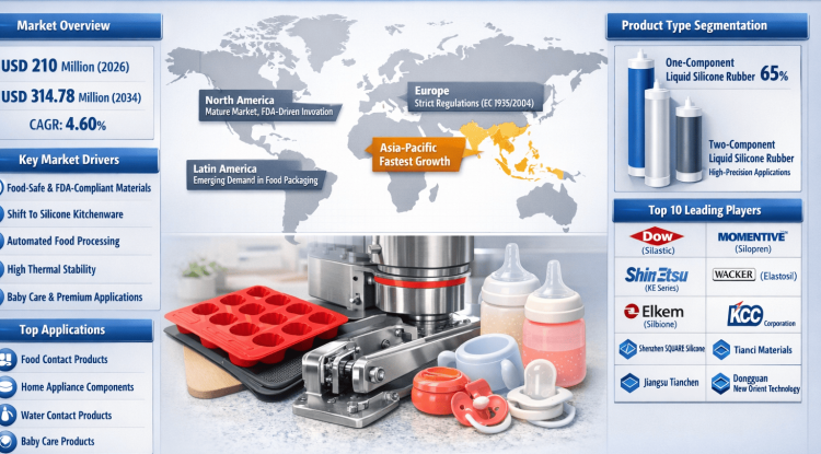 Top 10 Leading Players in Global Food Contact Liquid Silicone Rubber (LSR) Market Projected to Grow at a 4.60% CAGR by 2034