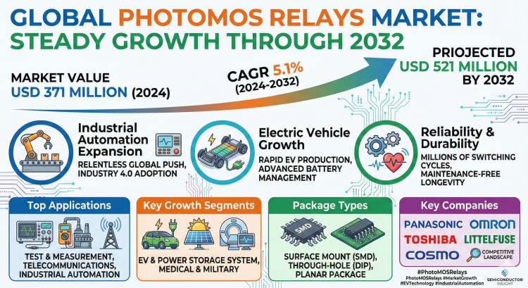 Global PhotoMOS Relays Market to Reach USD 521 Million by 2032, Driven by Industrial Automation and EV Growth
