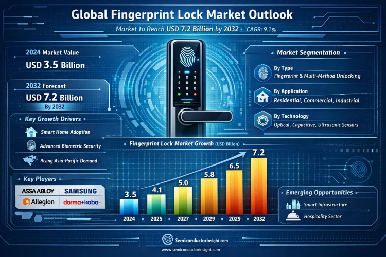 Global Fingerprint Lock Market to Reach USD 7.2 Billion by 2032, Driven by Smart Home Adoption and Advanced Biometric Security