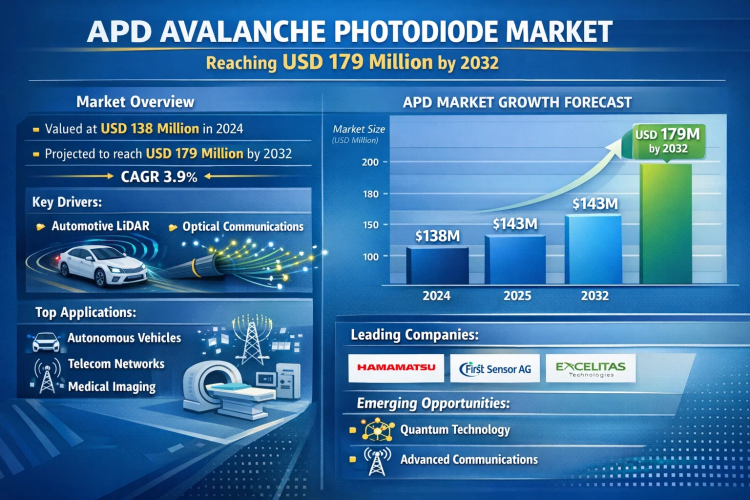 APD Avalanche Photodiode Market to Reach USD 179 Million by 2032 Driven by Automotive LiDAR and Optical Communication Growth