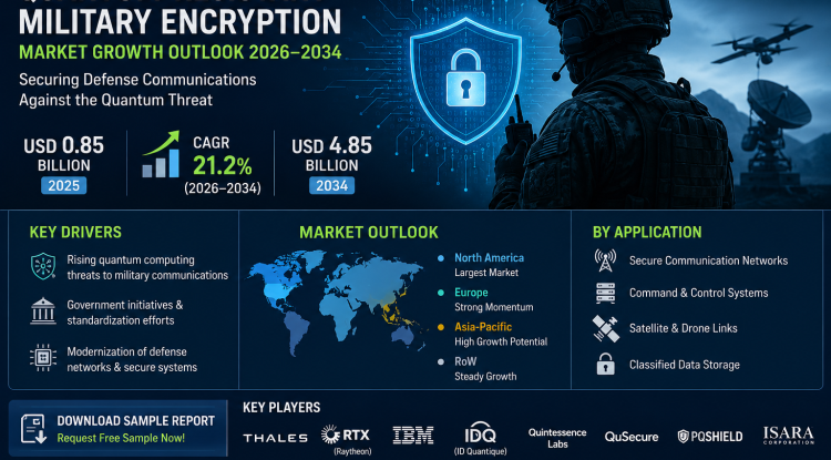 Quantum-Resistant Military Encryption Market Share Growth Estimated at 21.2% CAGR by 2034