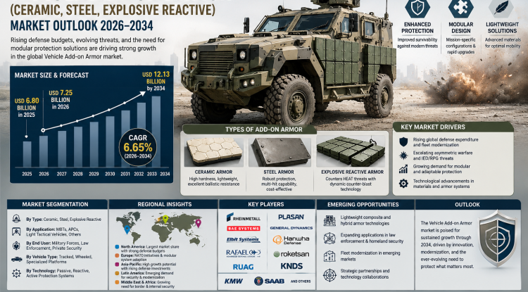 Vehicle Add-on Armor (Ceramic, Steel, Explosive Reactive) Market Growth Analysis, Dynamics, Key Players and Innovations, Outlook and Forecast 2026-2034