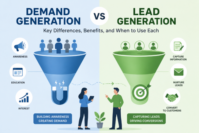 Demand Generation vs Lead Generation: Key Differences, Benefits, and When to Use Each