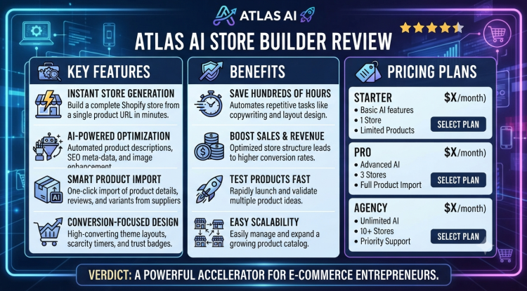 Atlas AI Store Builder Review: Features, Pricing & Benefits