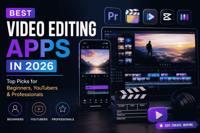 Best Video Editing Apps in 2026: Top Picks for Beginners, YouTubers & Professionals